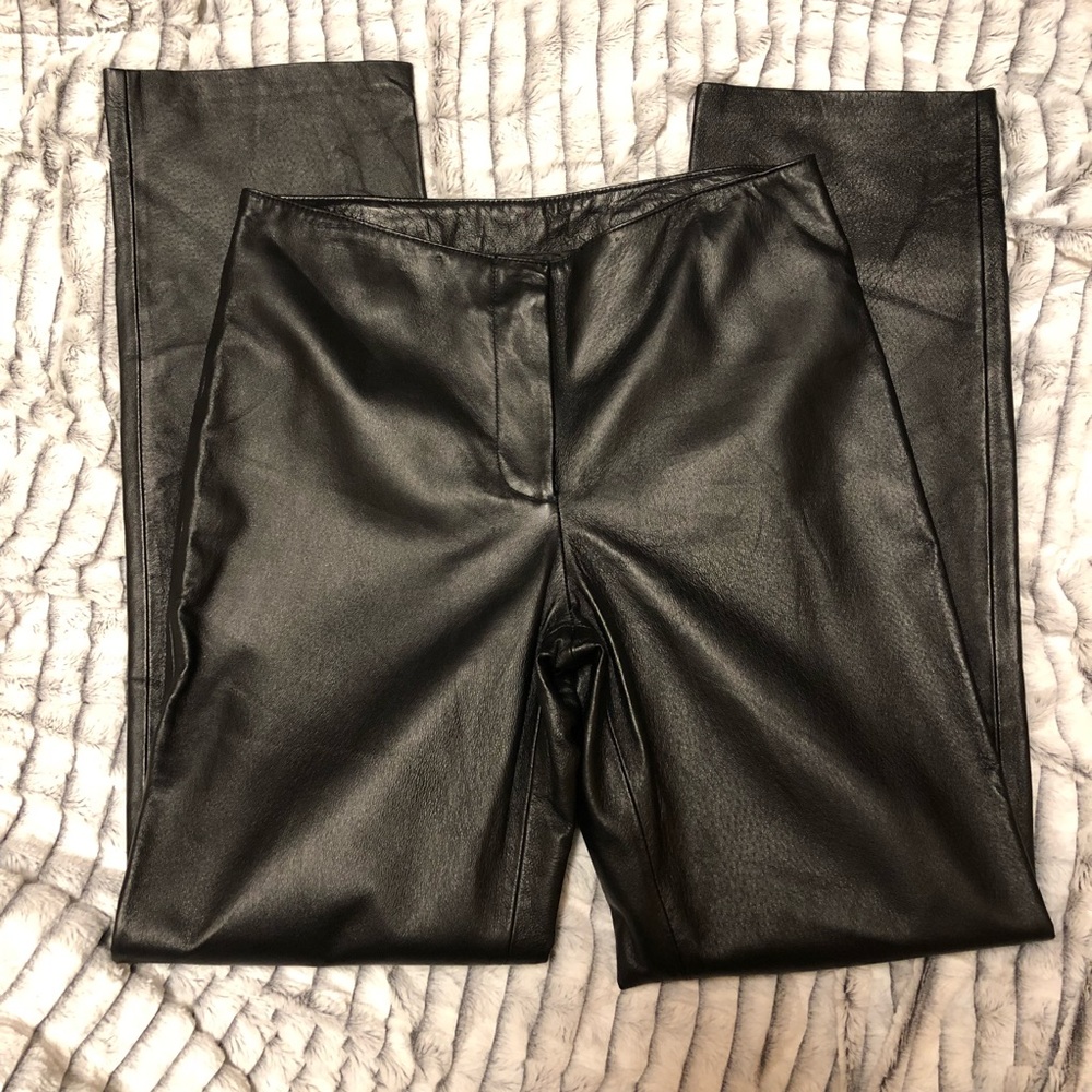 VERDUCCI High Waisted Leather Pants